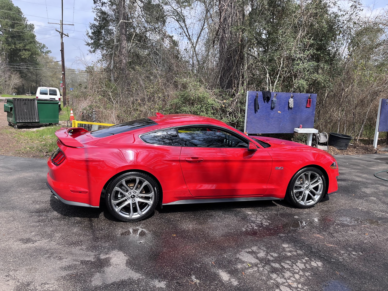 Freshly detailed Mustang GT at BK's Hand Car Wash, Conroe TX