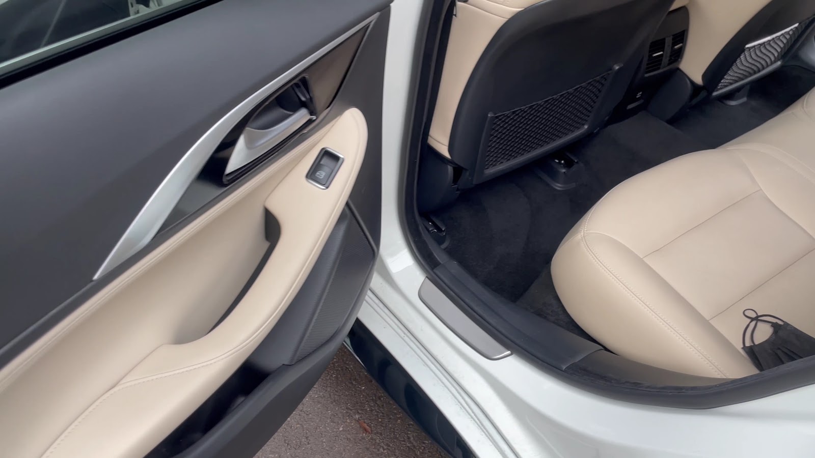 Interior detail, cream leather cleaned inside a customer's car